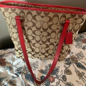 Red & Brown Coach Purse